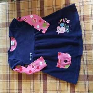 Dress blue velvet with pink sleeves, Peppa pig